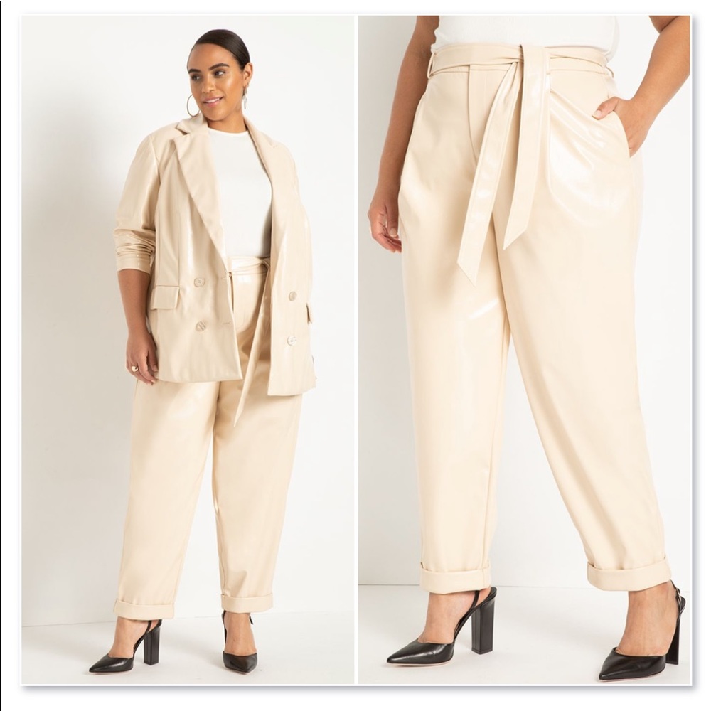 size 18 eloquii patent faux leather pants